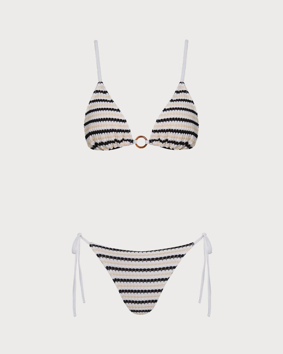 Clara & Sophia | V Neck Triangle Bikini Set for Women in O-Ring Design