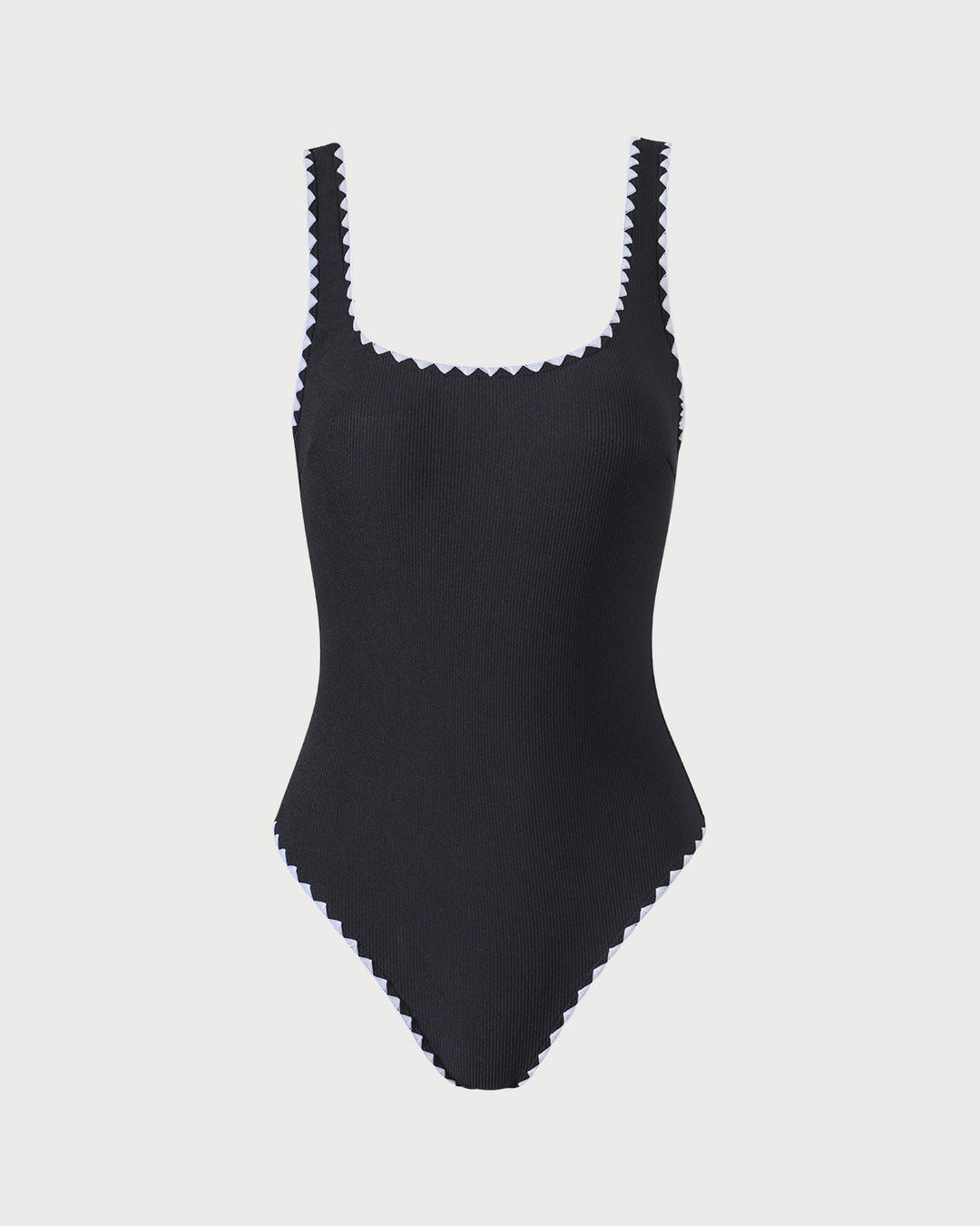 Clara & Sophia | Ribbed One Piece Swimwear for Women in Black