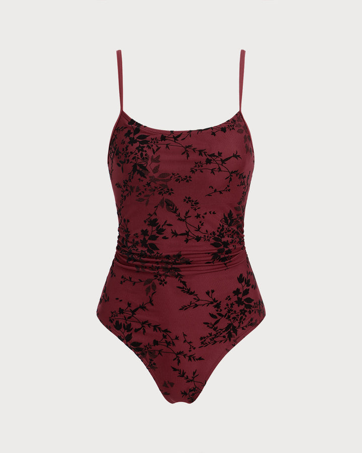 Clara & Sophia | Floral One Piece Swimwear for Women in Red