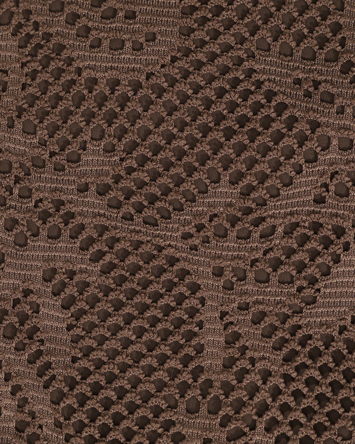 Clara & Sophia | Textured Halter Bikini Suit for Women in Brown