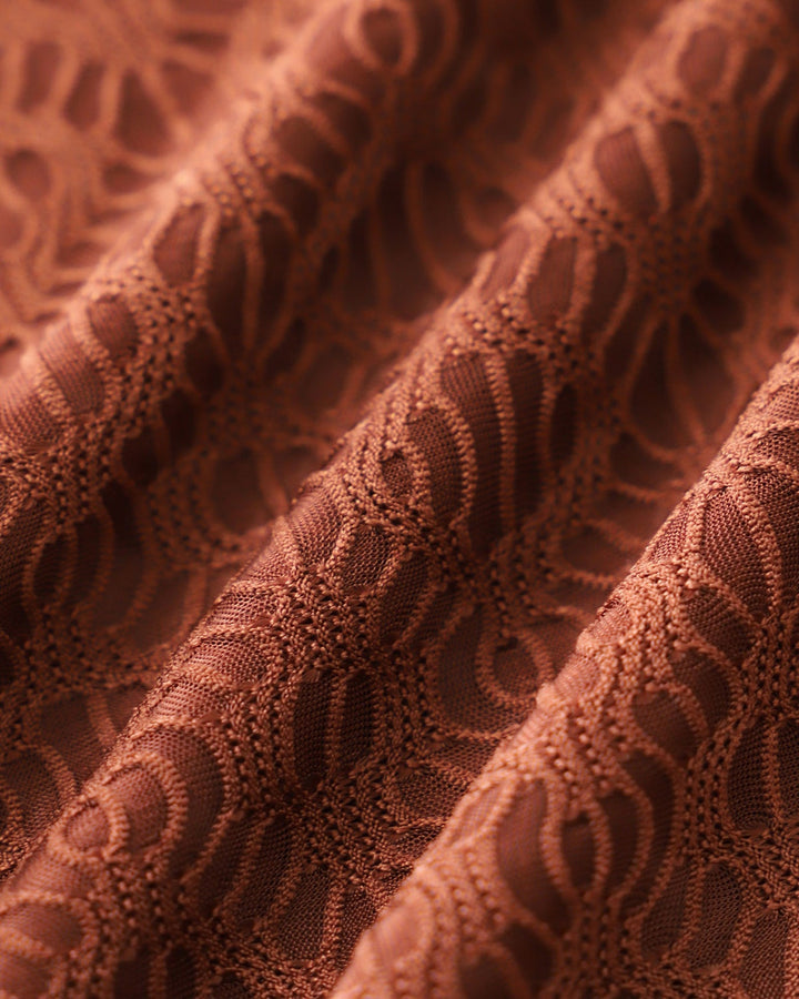 Clara & Sophia | Brown Jacquard Three-Piece Set