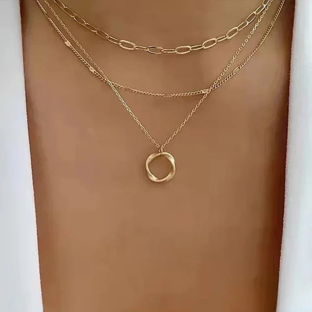 Retro Gold Layered Necklace