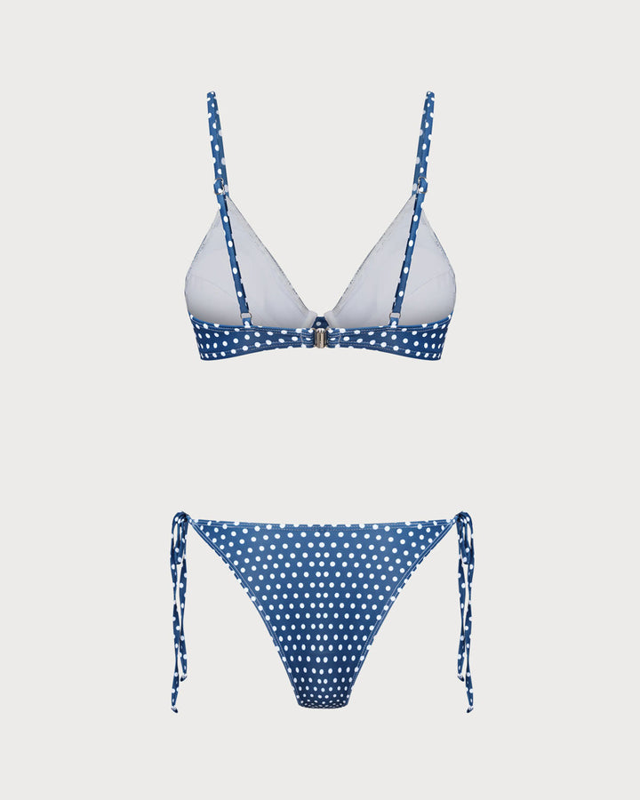 Clara & Sophia | Underwire Bikini Set for Women in Blue Polka Dot
