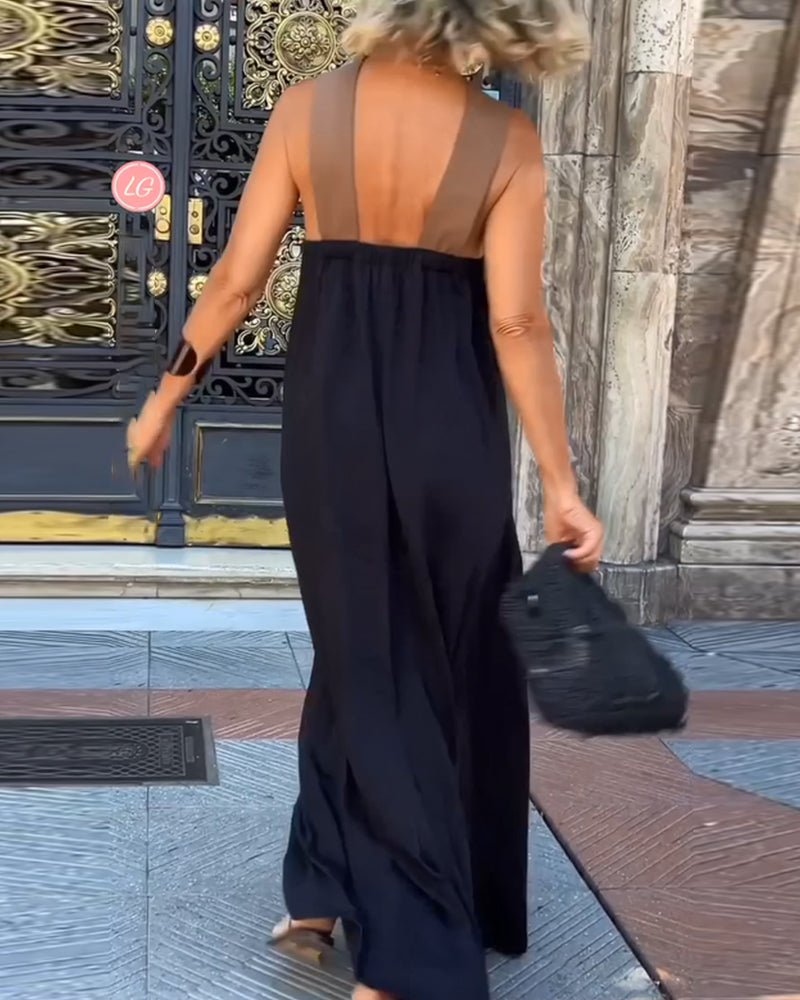 Nicole - Stylish Crossover Neckline Dress