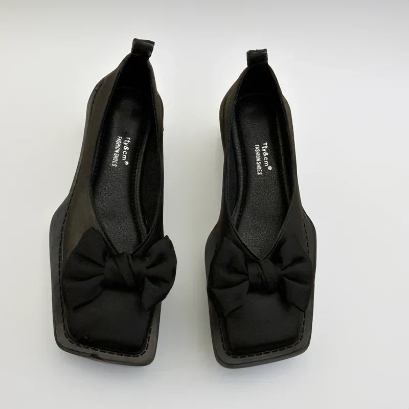 Lucia | Stylish Bow Detail Houndstooth Flats