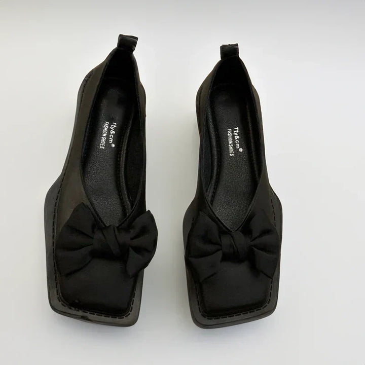 Lucia | Stylish Bow Detail Houndstooth Flats