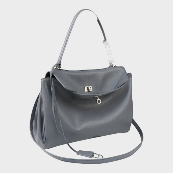 Cowhide Shoulder Bag with Magnetic Flap Closure