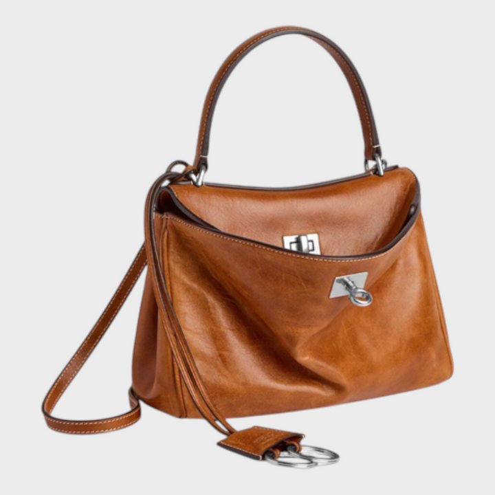 Two-Way Carry Leather Bag in Suede and Smooth Finishes