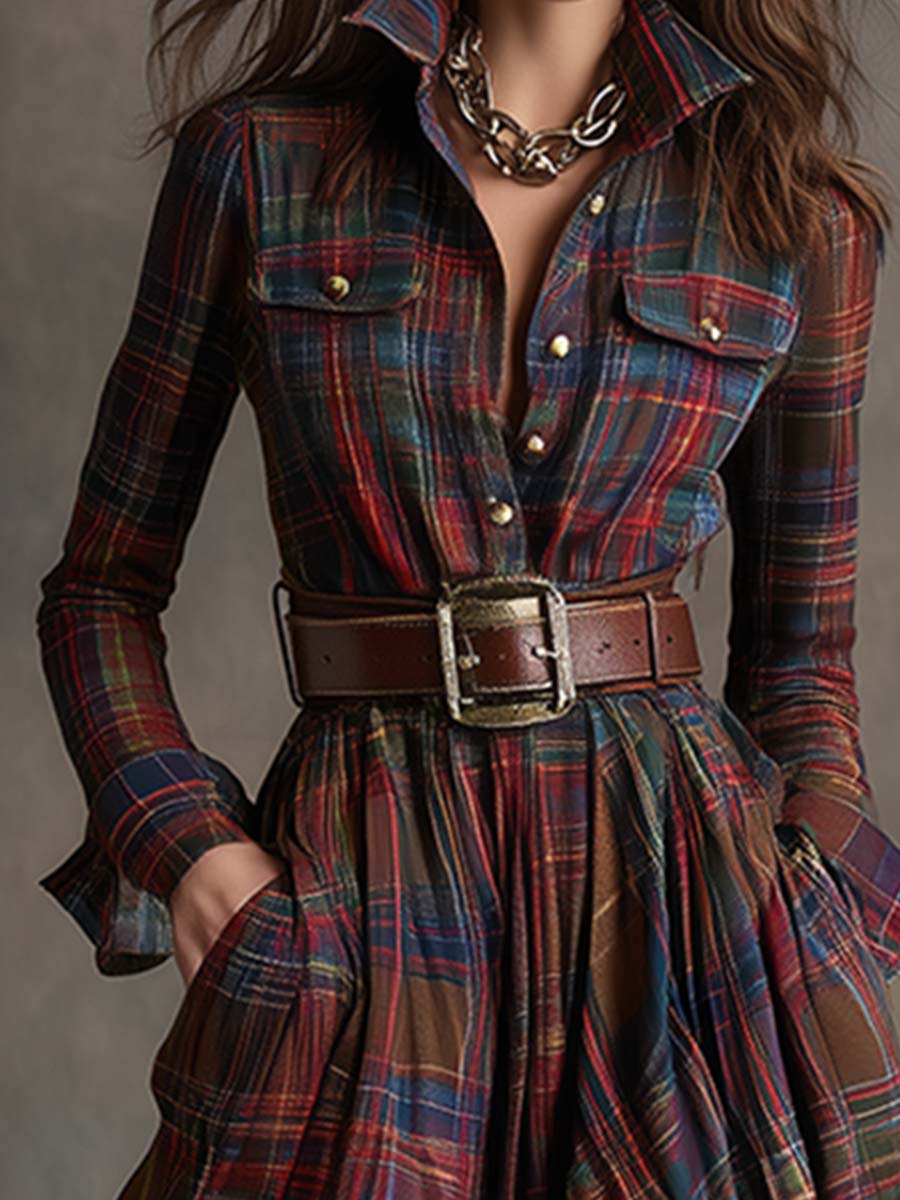 HADLEY – TIMELESS PLAID SHIRT MAXI DRESS