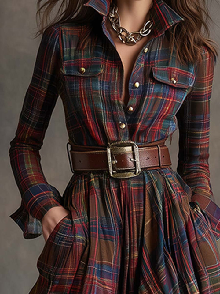 HADLEY – TIMELESS PLAID SHIRT MAXI DRESS