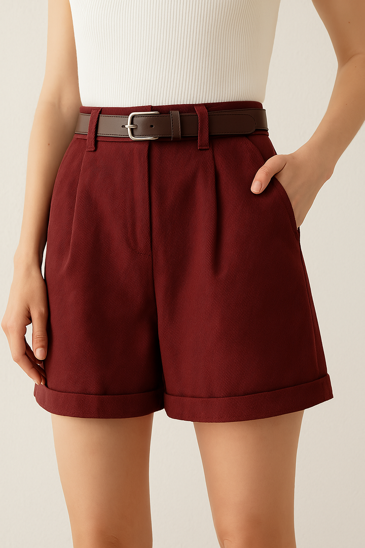 Clara & Sophia | Khaki Relaxed-Fit Drawstring Cotton Shorts