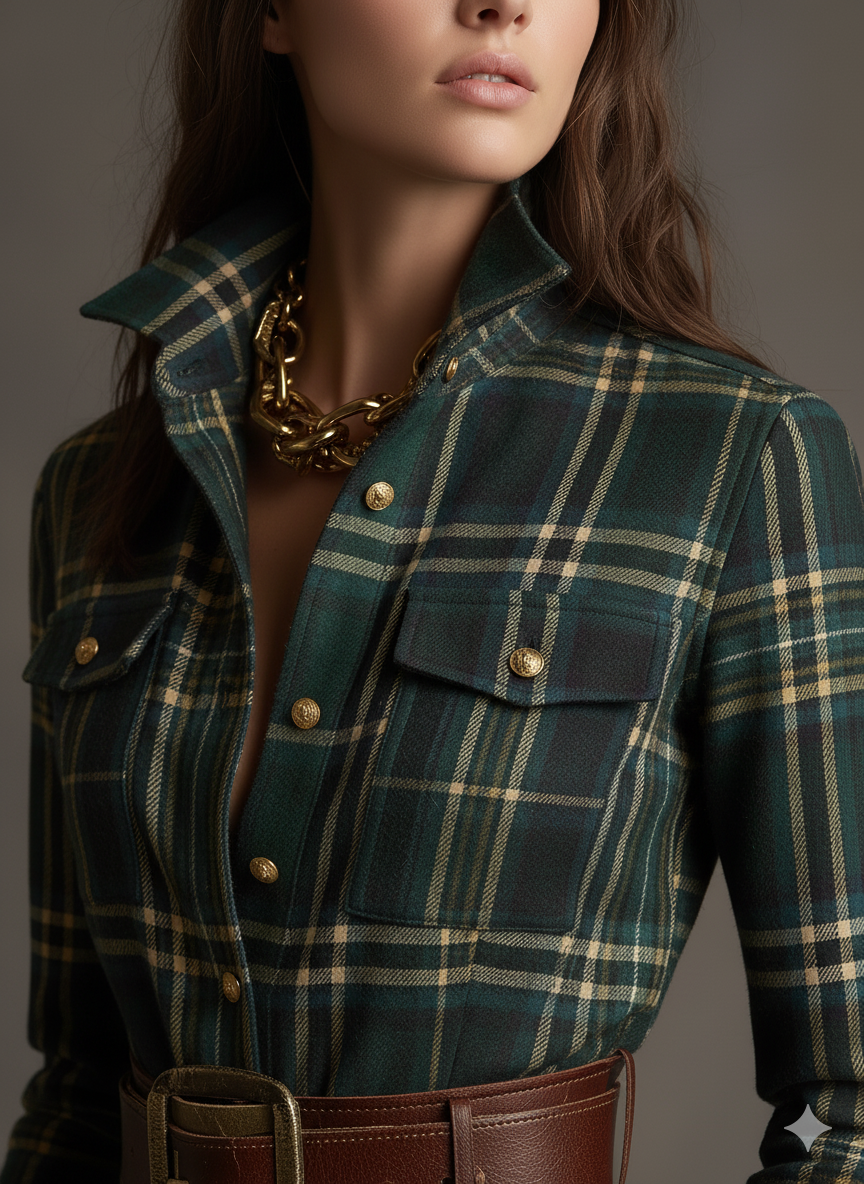 HADLEY – TIMELESS PLAID SHIRT MAXI DRESS