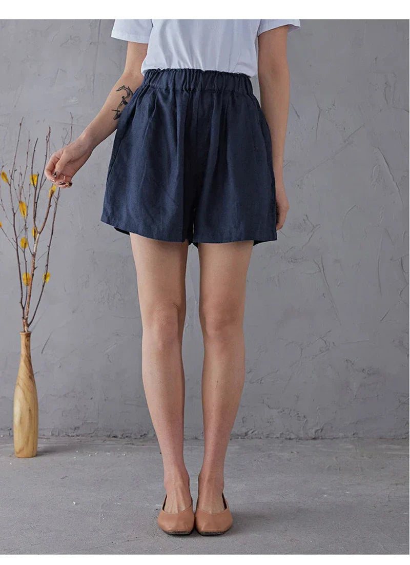 Clara & Sophia | Relaxed Fit Drawstring Linen Shorts