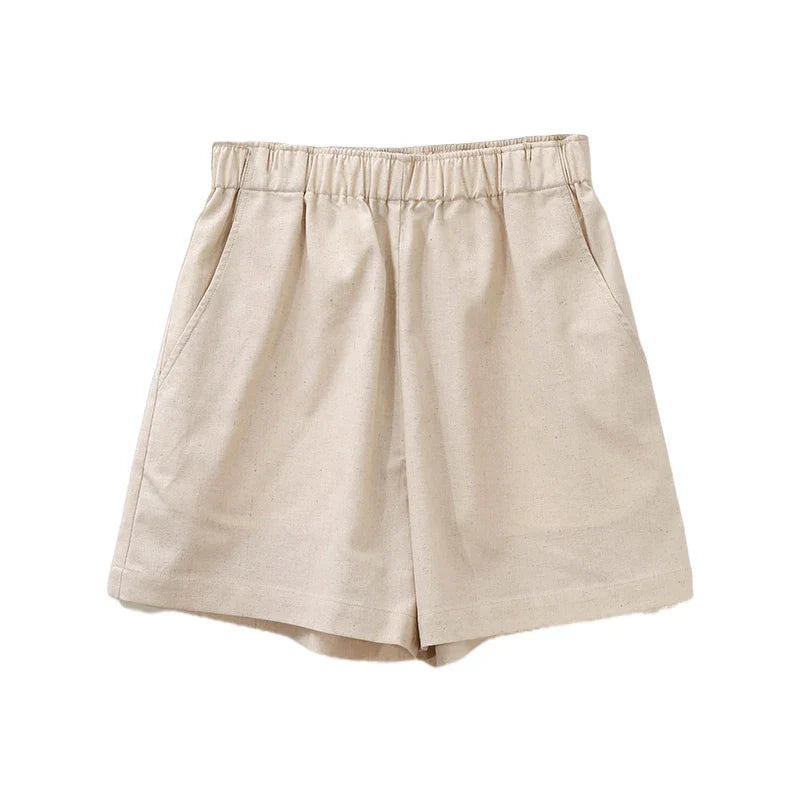 Clara & Sophia | Relaxed Fit Drawstring Linen Shorts