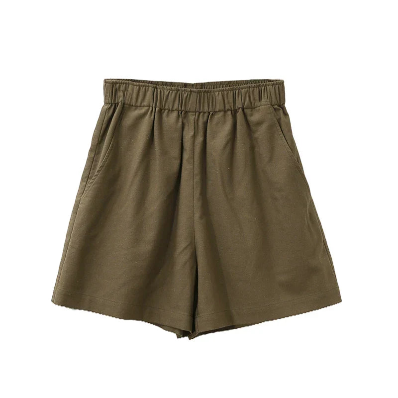 Clara & Sophia | Relaxed Fit Drawstring Linen Shorts