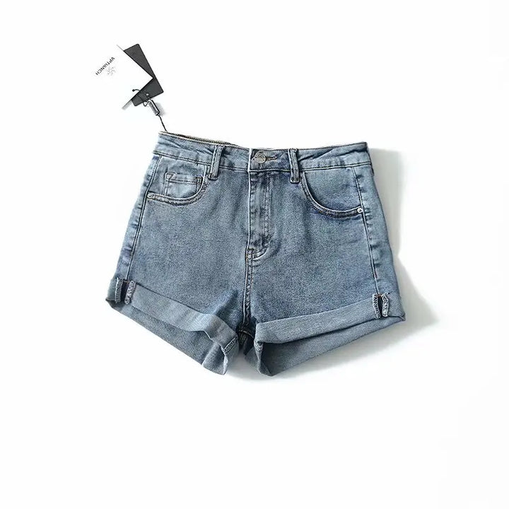 Clara & Sophia | Blue Washed Cutoff Hem Denim Shorts