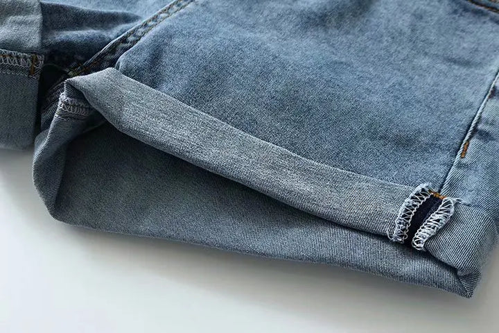 Clara & Sophia | Blue Washed Cutoff Hem Denim Shorts