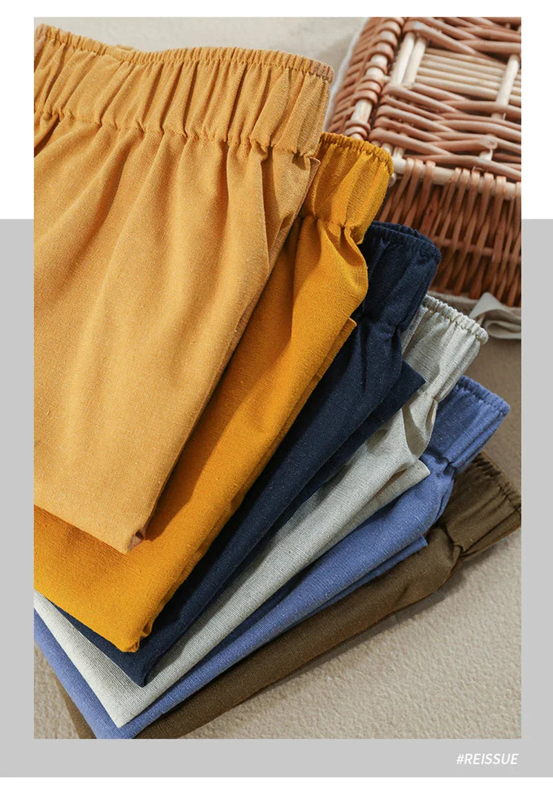 Clara & Sophia | Relaxed Fit Drawstring Linen Shorts