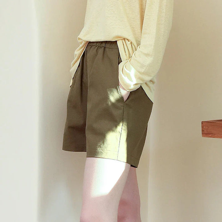 Clara & Sophia | Relaxed Fit Drawstring Linen Shorts