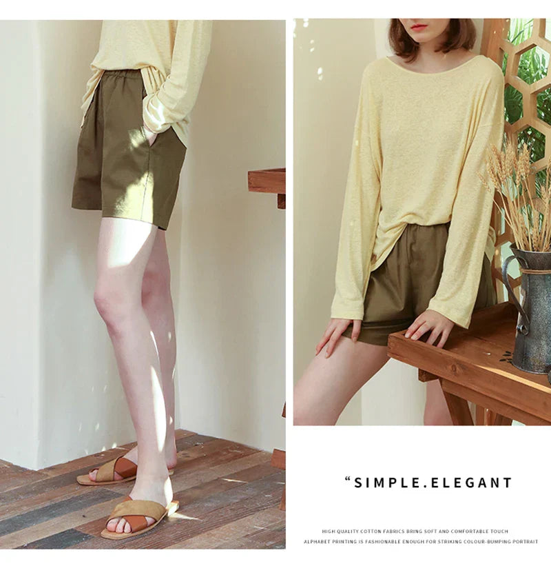 Clara & Sophia | Relaxed Fit Drawstring Linen Shorts