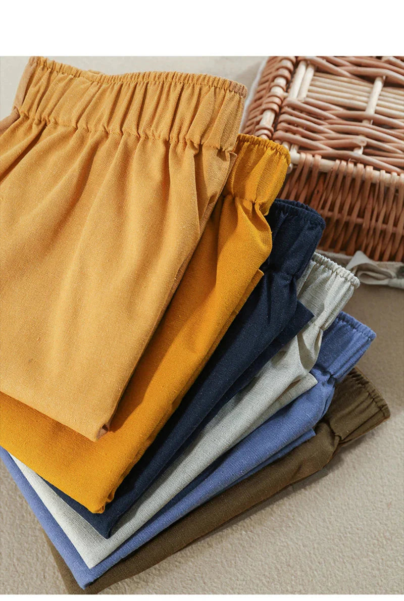 Clara & Sophia | Relaxed Fit Drawstring Linen Shorts