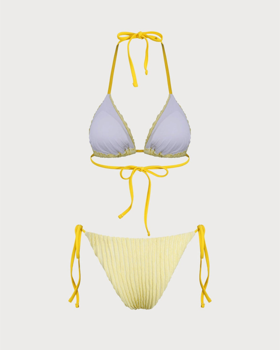 Clara & Sophia | Halter Triangle Bikini Set for Women in Yellow