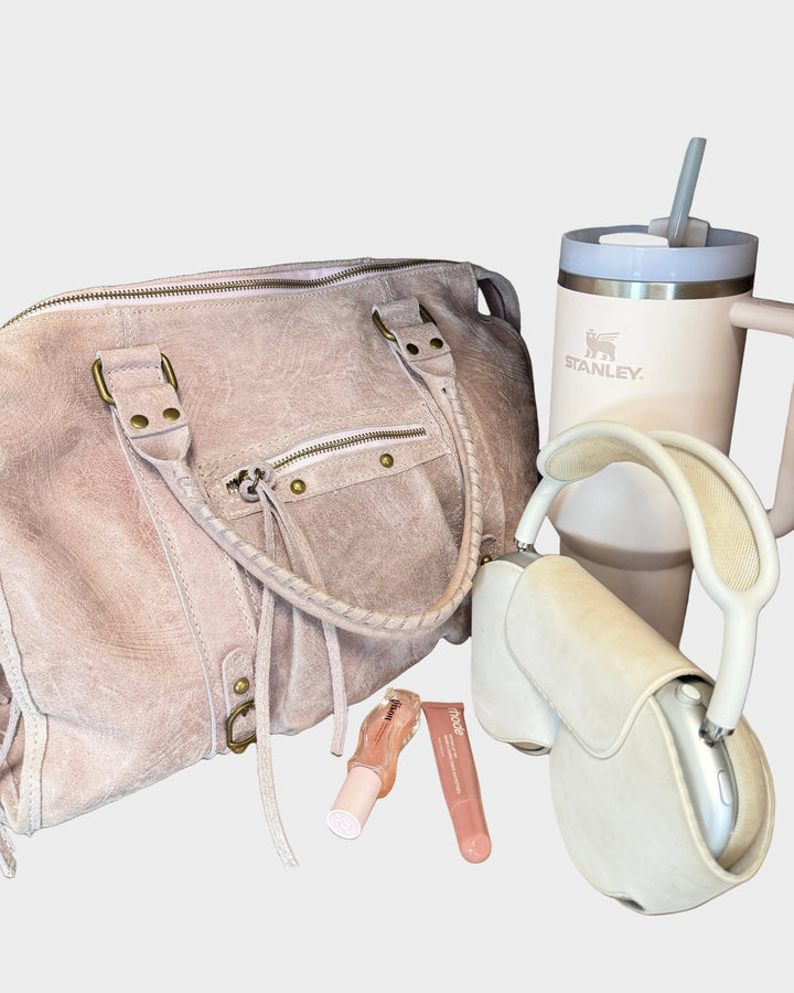 Vanilla Pink Laptop Tote Bag with Inner Phone Pocket