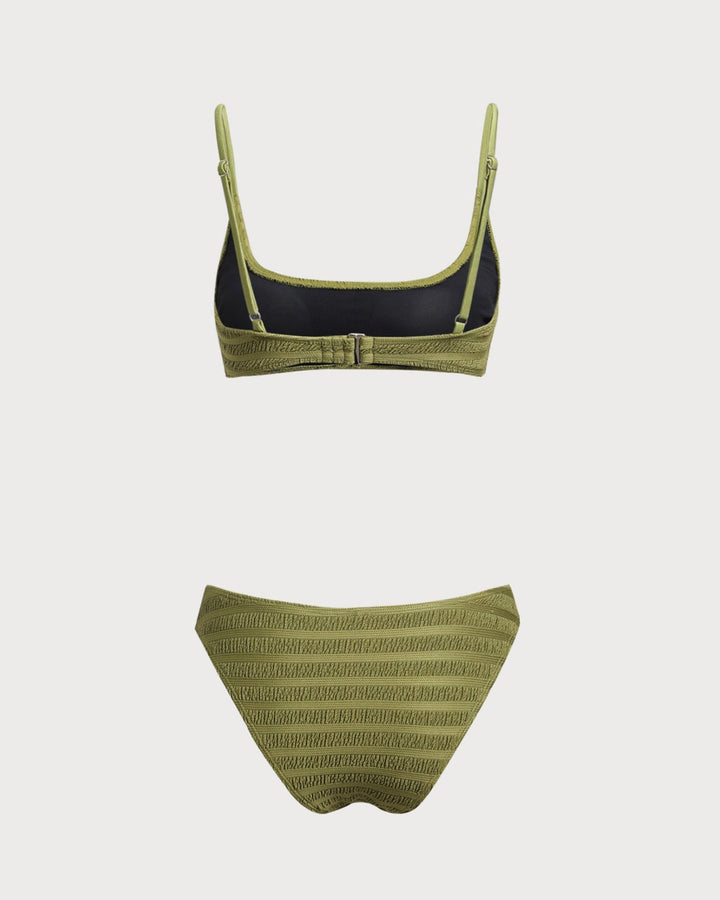 Clara & Sophia | Ruffle Bikini Set for Women in Army Green