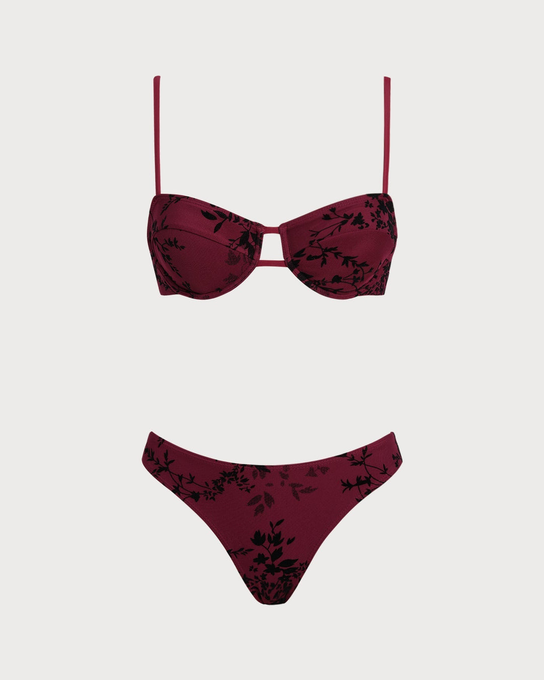 Clara & Sophia | Floral Underwire Bikini Set for Women in Red