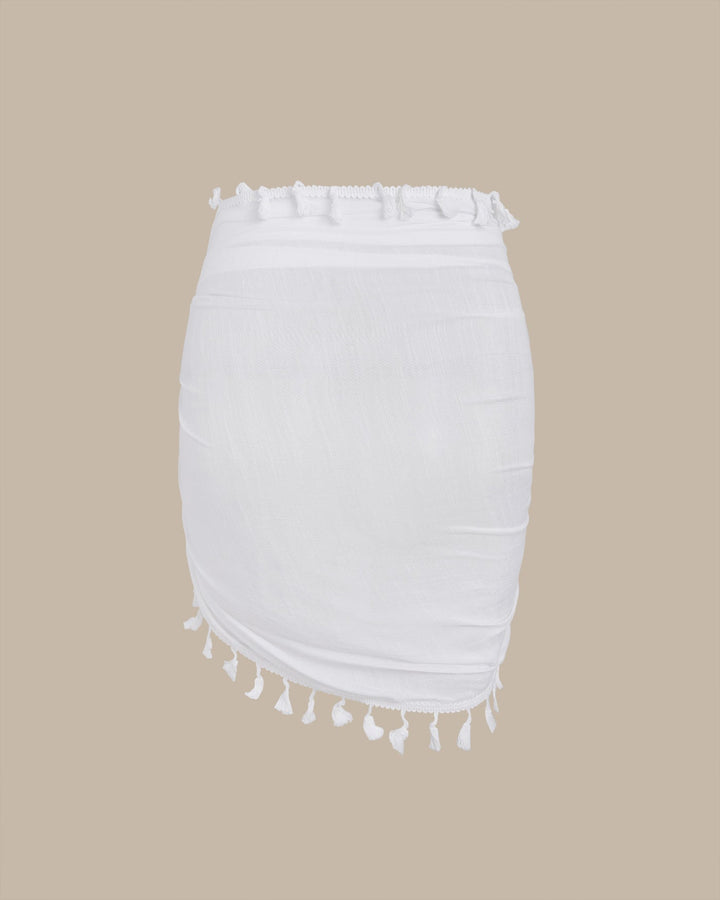 Clara & Sophia | White Fringe Swim Cover-up