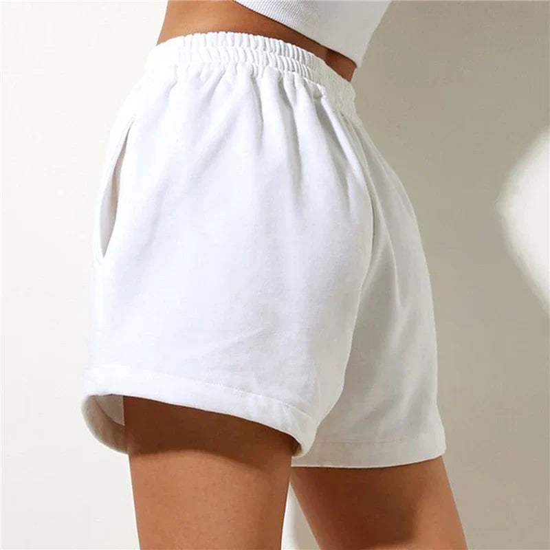 Clara & Sophia | Cloud White High-Waist Relaxed Cotton Shorts