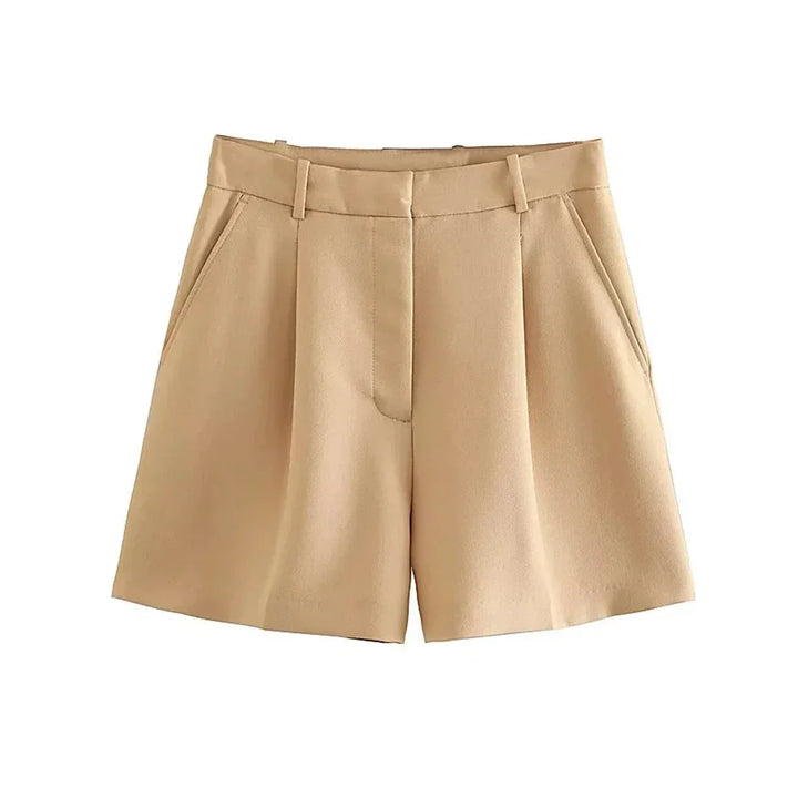 Clara & Sophia | Sand Relaxed Fit Drawstring Cotton-Blend Shorts