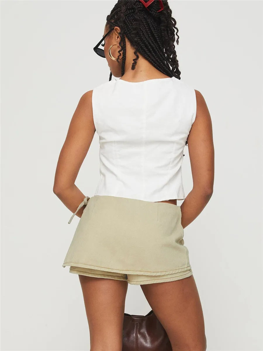 Clara & Sophia | Pocketed Mini A-Line Skirt