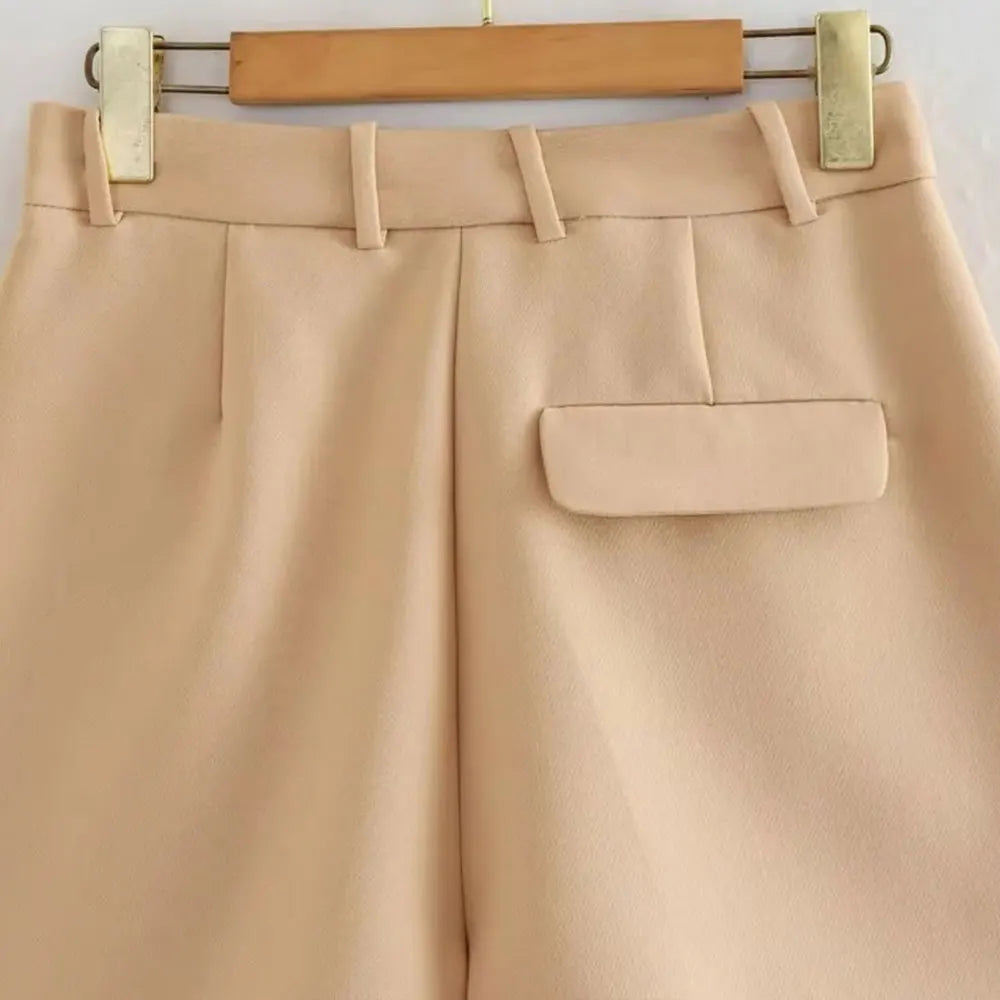 Clara & Sophia | Sand Relaxed Fit Drawstring Cotton-Blend Shorts