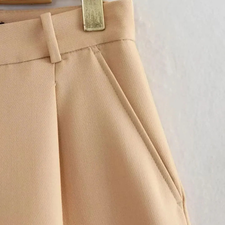Clara & Sophia | Sand Relaxed Fit Drawstring Cotton-Blend Shorts