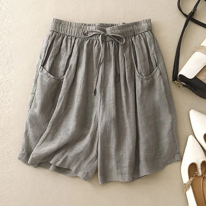 Clara & Sophia | Relaxed Fit Drawstring Waist Cotton-Blend Shorts