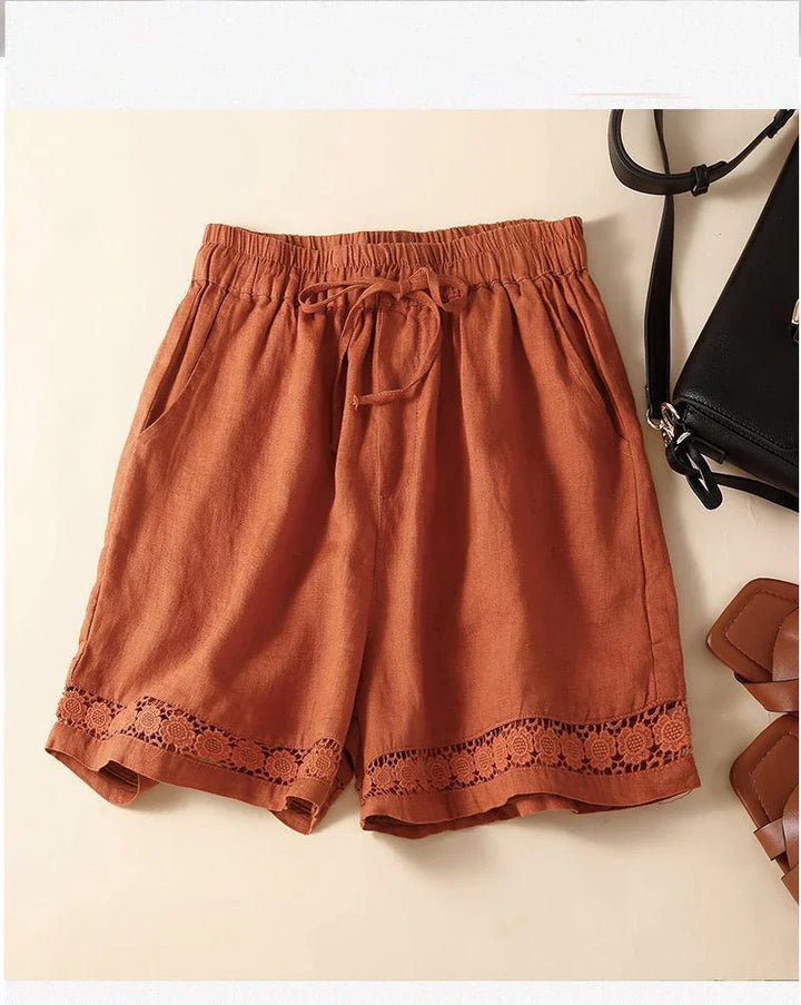 Clara & Sophia | Embroidered Linen Shorts