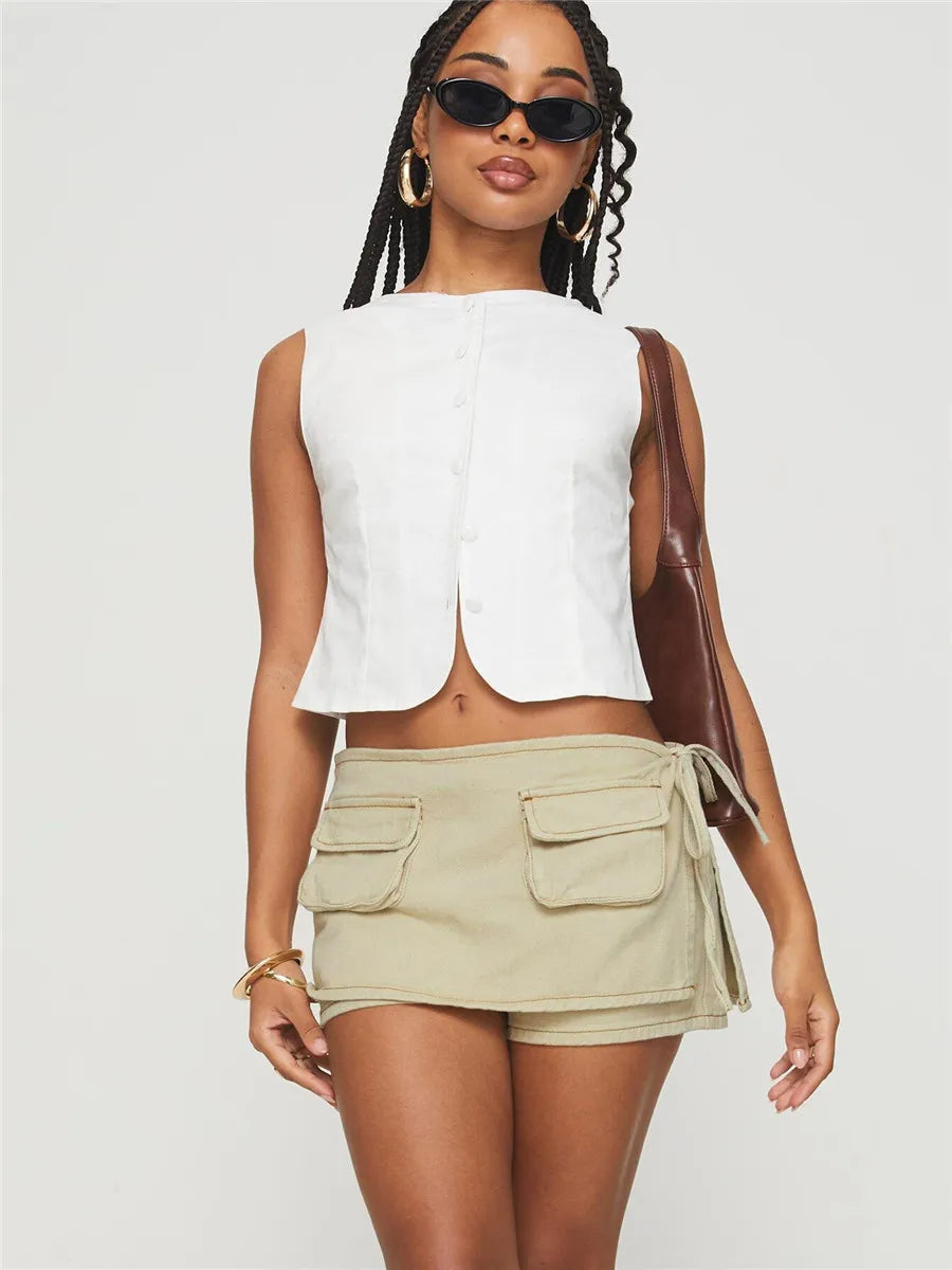 Clara & Sophia | Pocketed Mini A-Line Skirt