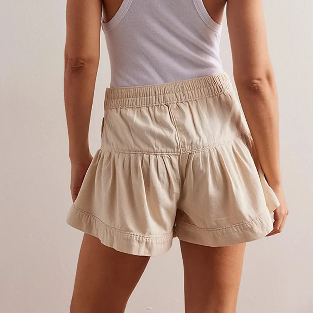Clara & Sophia | Navy High-Waist Tailored Cotton-Twill Shorts