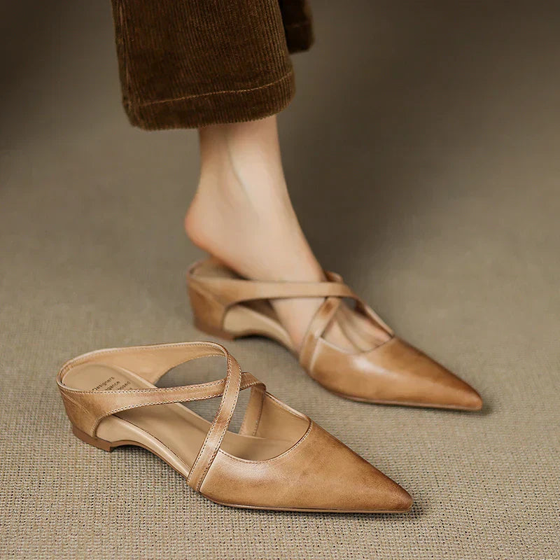 Helene Genuine Leather Mules