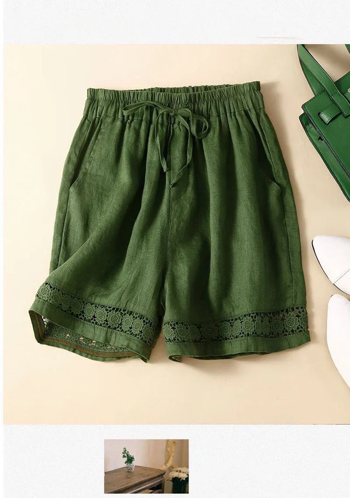 Clara & Sophia | Embroidered Linen Shorts