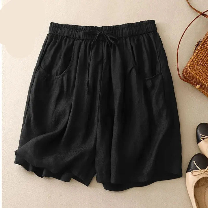 Clara & Sophia | Relaxed Fit Drawstring Waist Cotton-Blend Shorts
