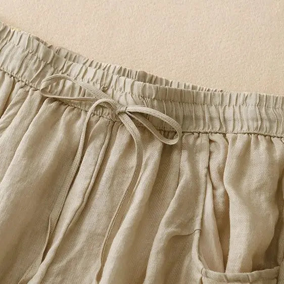 Clara & Sophia | Relaxed Fit Drawstring Waist Cotton-Blend Shorts