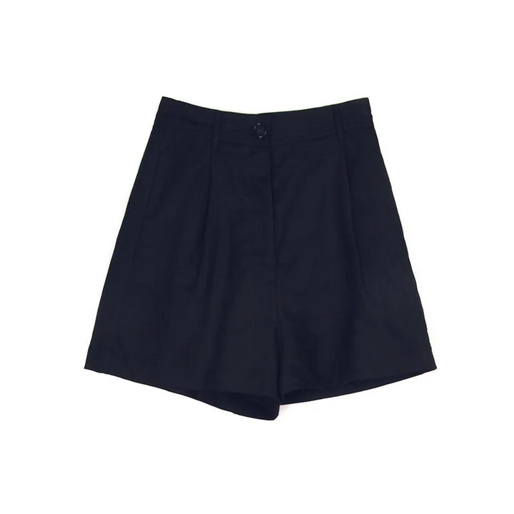 Clara & Sophia | Stone Tailored High-Waist Linen Shorts