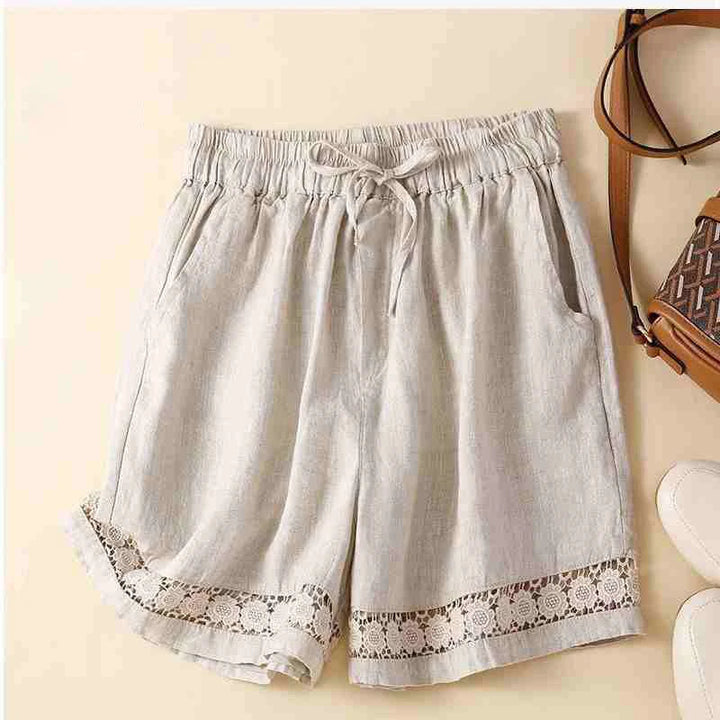 Clara & Sophia | Embroidered Linen Shorts