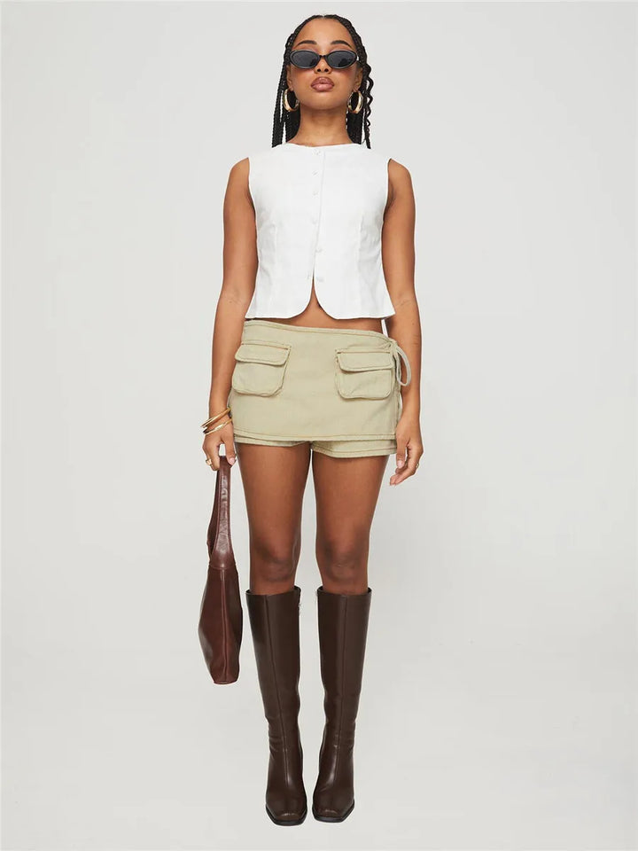 Clara & Sophia | Pocketed Mini A-Line Skirt