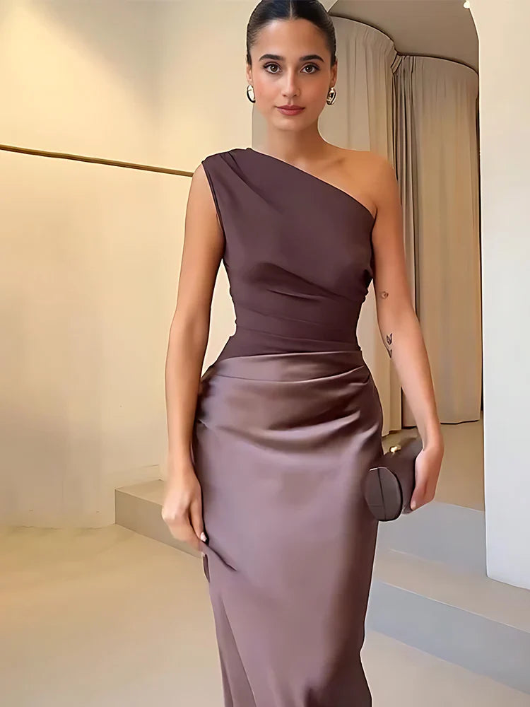 GABRIELLE – ONE-SHOULDER ELEGANT EVENING GOWN