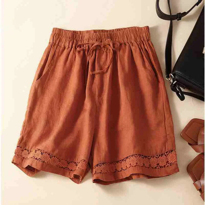 Clara & Sophia | Embroidered Linen Shorts