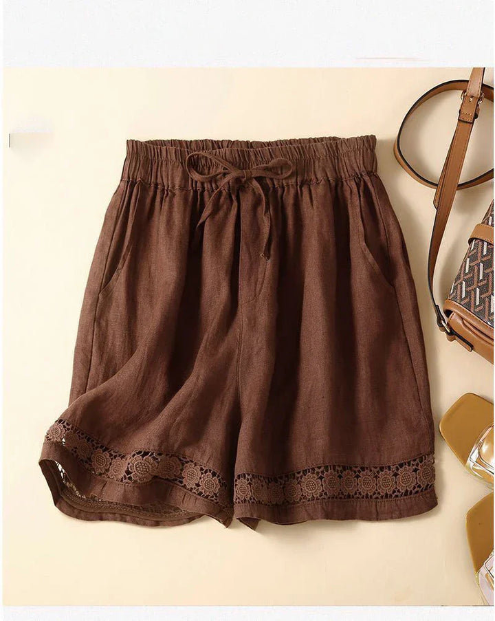 Clara & Sophia | Embroidered Linen Shorts