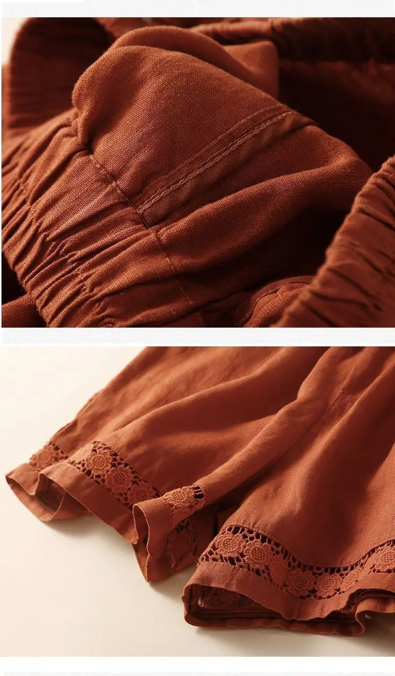 Clara & Sophia | Embroidered Linen Shorts